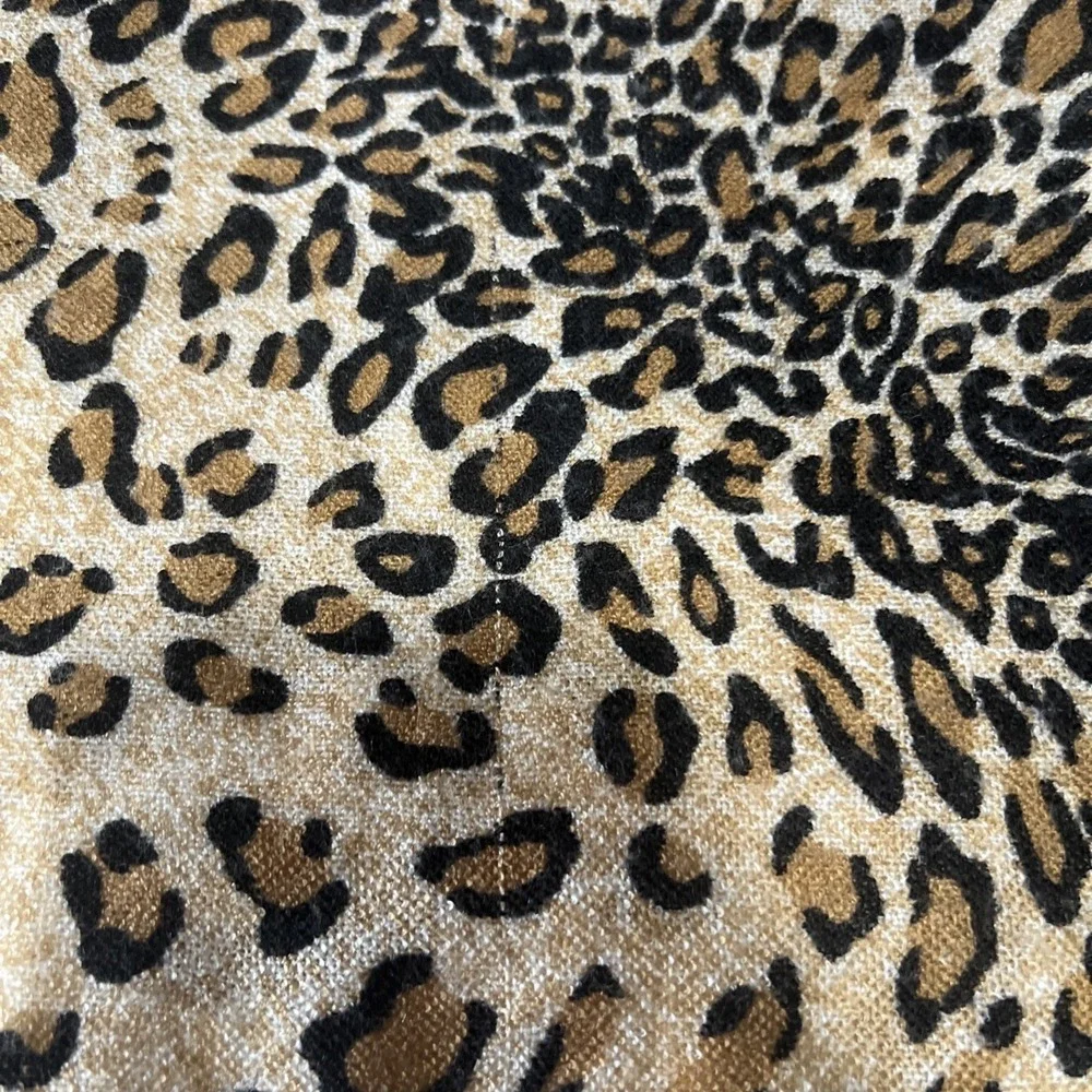 Leopard Cheetah Soft Neck Scarf/Shawl Black‎ Brown Tan with Fringe 66 X 28